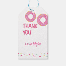 Rosa Donut Gift Märkre Presentetikett