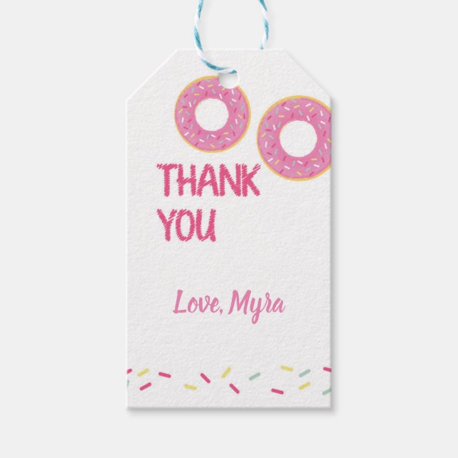 Rosa Donut Gift Märkre Presentetikett (Framsidan)