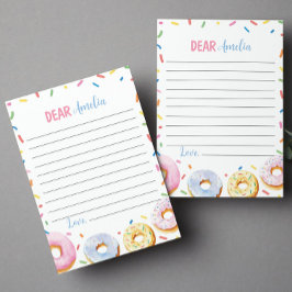 Rosa Donut Girl Time Capsule Note Message Card Tack Kort