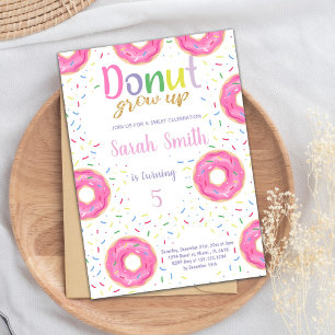 Rosa Donut-inbjudan på födelsedagen Inbjudningar