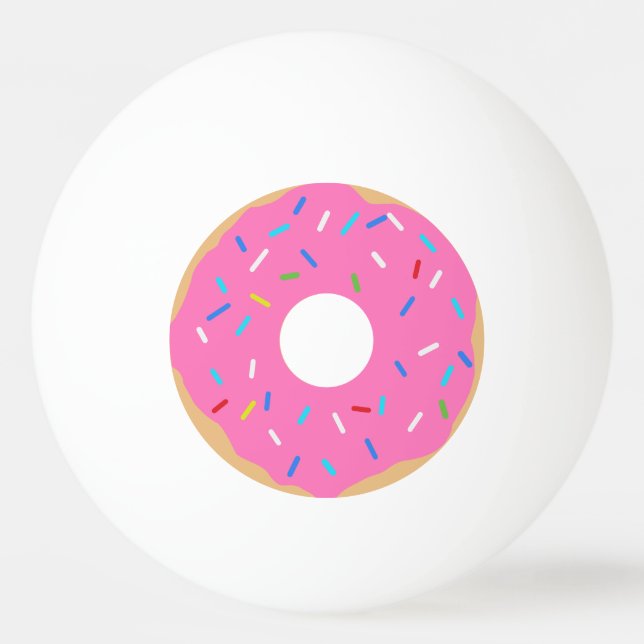 Rosa Donut med sprinkler Pingisboll (Framsidan)