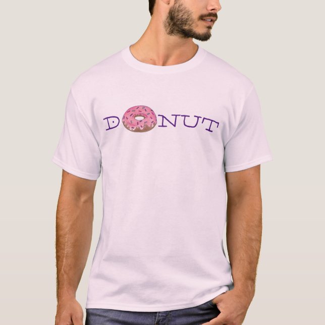 Rosa Donut med Sprinkles T-Shirt (Framsida)