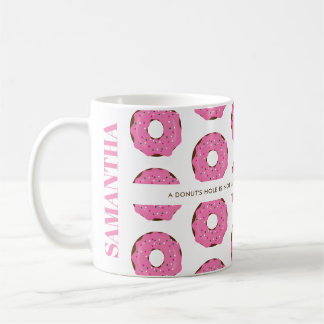 Rosa Donut-mugg med namn och citat Kaffemugg