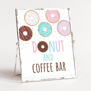Rosa Donut och Pub-kaffets födelsedagsskylt Poster