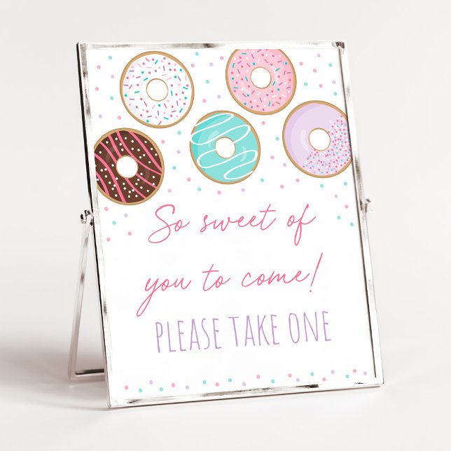 Rosa Donut så Sweet Birthday-favoritskylt Poster (Skapare uppladdad)
