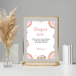 Rosa Donut Sprinkle Diaper Raffle Baby Shower Game Poster