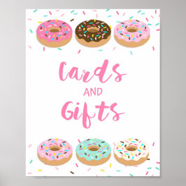 Rosa Donut Sprinkle-kort och presentkort Poster