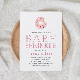 Rosa Donut Sprinkles Inbjudan till Baby Sprinkle