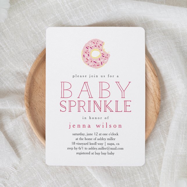 Rosa Donut Sprinkles | Inbjudan till Baby Sprinkle (Skapare uppladdad)