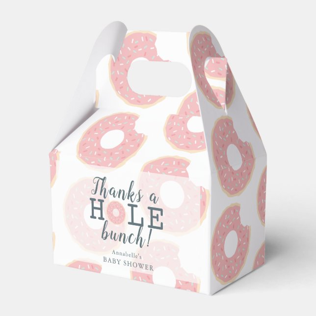 Rosa Donut Tack Baby Shower Gift Favoritbox Presentaskar (Framsidan Sidan)