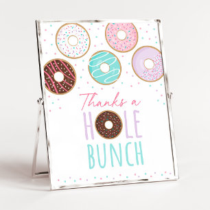 Rosa Donut tack en Hål-födelsedagsskylt Poster