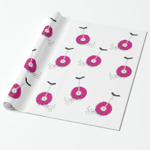 Rosa Donut Wheel Unicle med färgstarka sprinkler Presentpapper