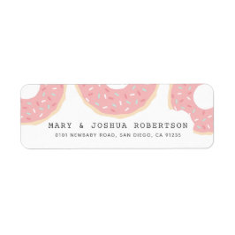 Rosa Donut White Address Label Returadress Etikett
