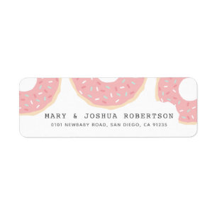 Rosa Donut White Address Label Returadress Etikett