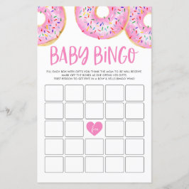 Rosa Donuts Baby Shower Bingo Game Card