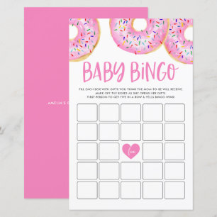 Rosa Donuts Baby Shower Bingo Game Card