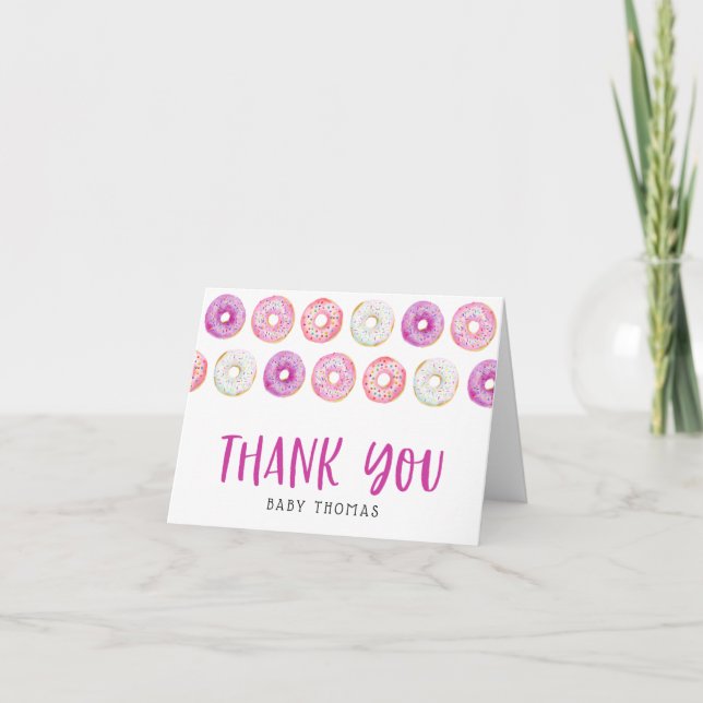 Rosa Donuts Baby Shower Tack (Framsida)
