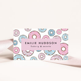 Rosa Donuts, Blue Donuts, Cake Shop, Pastry Shop Visitkort