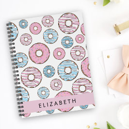 Rosa Donuts, Blue Donuts, Sprinkles, ditt namn Anteckningsbok