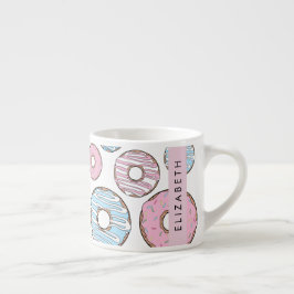 Rosa Donuts, Blue Donuts, Sprinkles, ditt namn Espressomugg