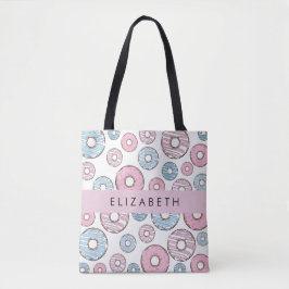 Rosa Donuts, Blue Donuts, Sprinkles, ditt namn Tygkasse