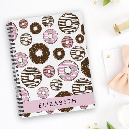 Rosa Donuts, Brown Donuts, Sprinkles, ditt namn Anteckningsbok