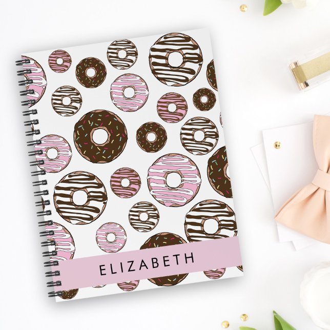 Rosa Donuts, Brown Donuts, Sprinkles, ditt namn Anteckningsbok (Skapare uppladdad)