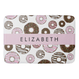 Rosa Donuts, Brown Donuts, Sprinkles, ditt namn Badrumsmatta