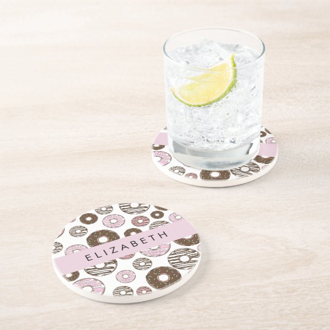 Rosa Donuts, Brown Donuts, Sprinkles, ditt namn Underlägg (Sidan)