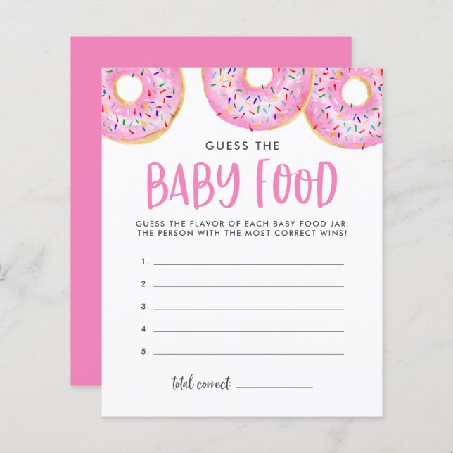 Rosa Donuts gissar att Baby-babybabyspelet spelar (Fram/baksida)