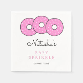 Rosa Donuts Illustration Baby Shower Sprinkle Pappersservett