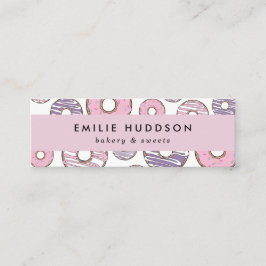 Rosa Donuts, Lila Donuts, kummel Shop, bakverk Mini Visitkort
