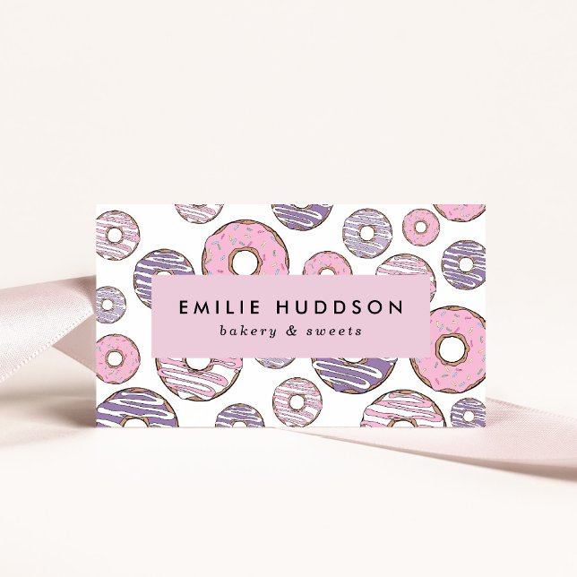 Rosa Donuts, Lila Donuts, kummel Shop, bakverk Visitkort (Skapare uppladdad)