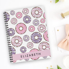 Rosa Donuts, Lila Donuts, Sprinkles, ditt namn Anteckningsbok