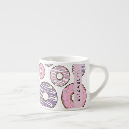 Rosa Donuts, Lila Donuts, Sprinkles, ditt namn Espressomugg