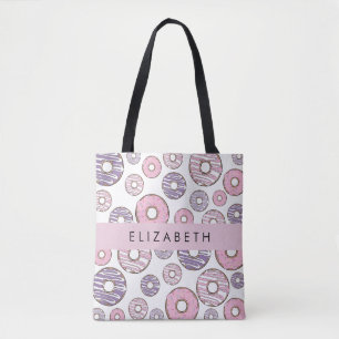 Rosa Donuts, Lila Donuts, Sprinkles, ditt namn Tygkasse