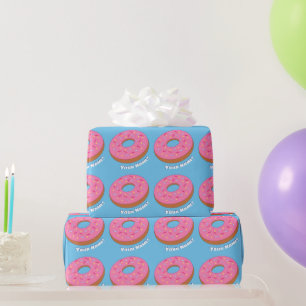 Rosa Donuts Personlig Toon Food - eget namn Presentpapper