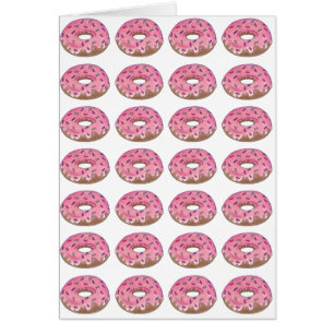 Rosa Donuts w/ Sprinkles Doughnut Donut Food Card Hälsningskort