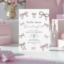 Rosa Doodle Bow Flicka 1:a födelsedagen