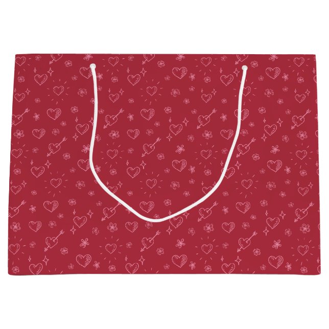 Rosa Doodle Flowers and Hearts Patternes (Framsidan)