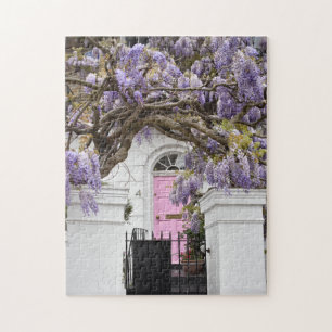 Rosa Door Lila Wisteria Flowers London UK Pussel