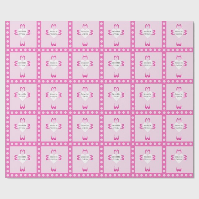 Rosa doppresentpapper för flickor presentpapper (Platt)