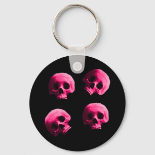 Rosa döskallar Keychain Nyckelring