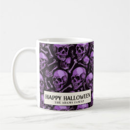 Rosa Döskallar och Black Halloween Coffee Mugg