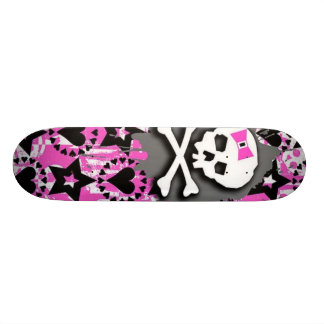 Rosa döskalle skateboard