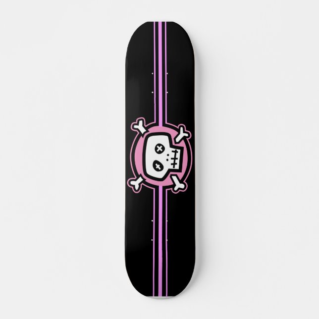 Rosa Döskalle skateboard (Framsida)