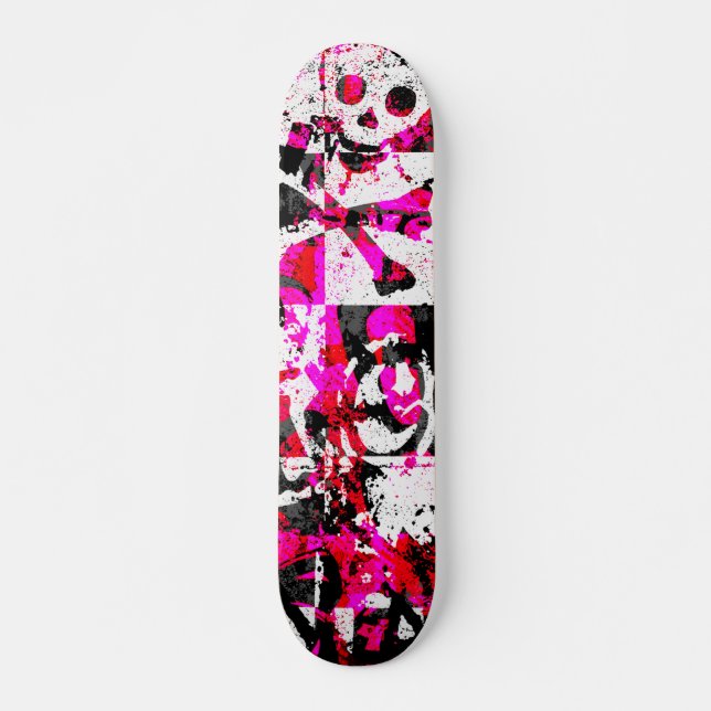 Rosa Döskalle skateboard (Framsida)