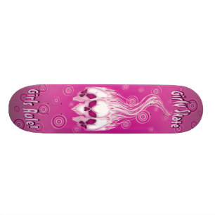 Rosa döskalle skateboard bräda 19,5 cm