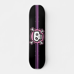 Rosa döskalle skateboard bräda 19,5 cm