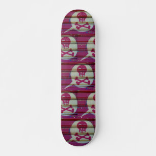 Rosa döskalle skateboard. skateboard bräda 20,5 cm